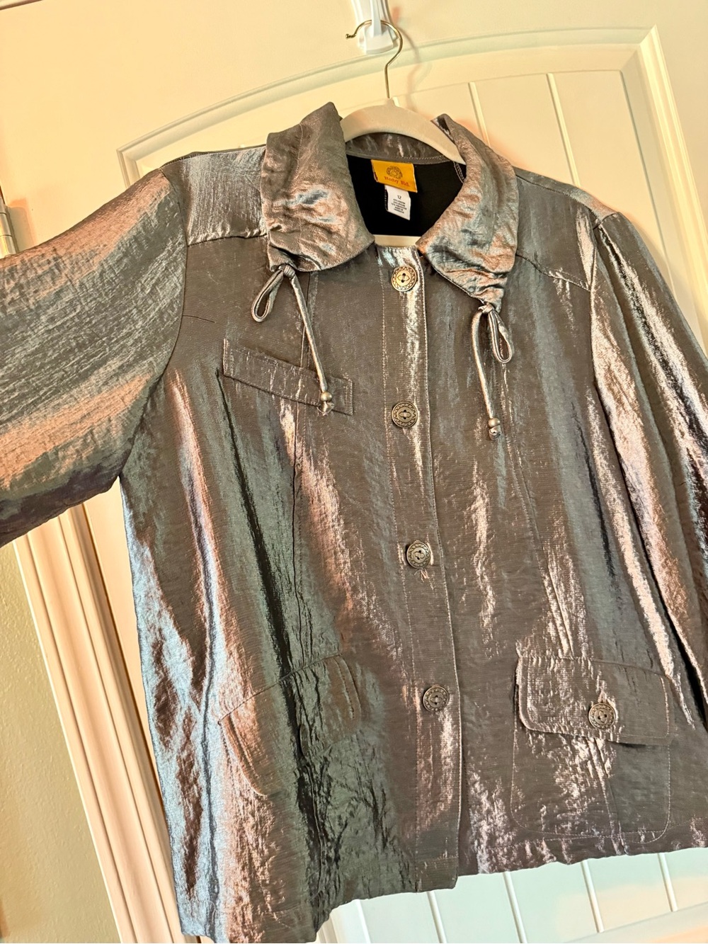 Ruby Rd. Metallic Silver Light Jacket - Picture 2 of 13